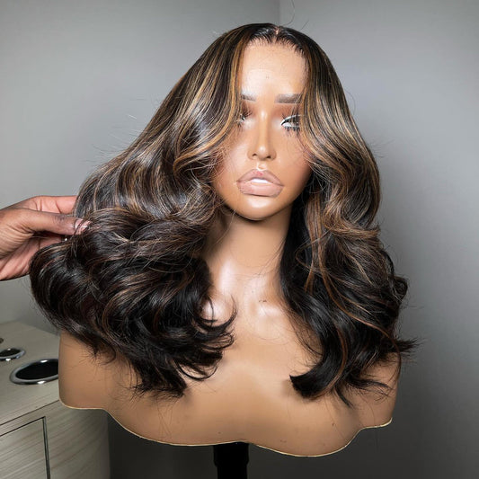 Highlight Brown Wig 6x5 Glueless Ready To Go Wig Very Full And Bouncy