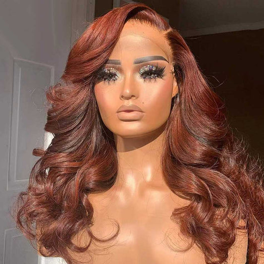 Little Reddish Brown Colored 13x6 Lace Front Closure Wig 5x5 Glueless Ready To GoHuman Hair Wigs Body Wave