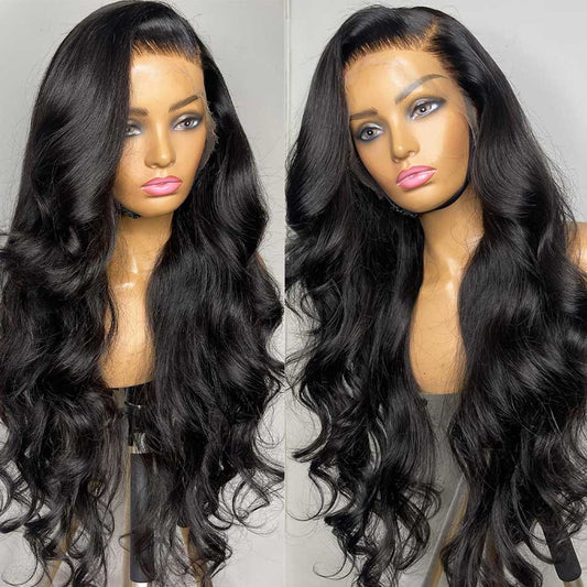 Transparent13x6 Lace Front Closure Human Hair Wig Brazilian Body Wave