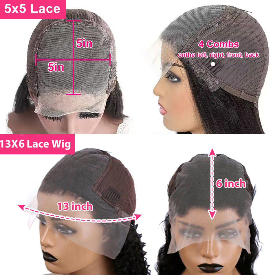 Premium 10A 210% Density Ginger Orange Colored 13x6 Lace Front Closure Wig 6x5 Glueless Ready To Go Curly Human Hair Wigs