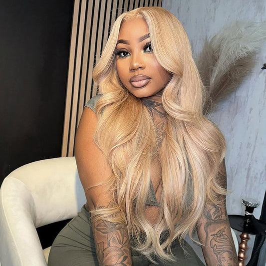 250% Density Professional Toned Customized Honey Blonde Mixed Colored HD Transparent 13x6 Lace Human Hair Wigs