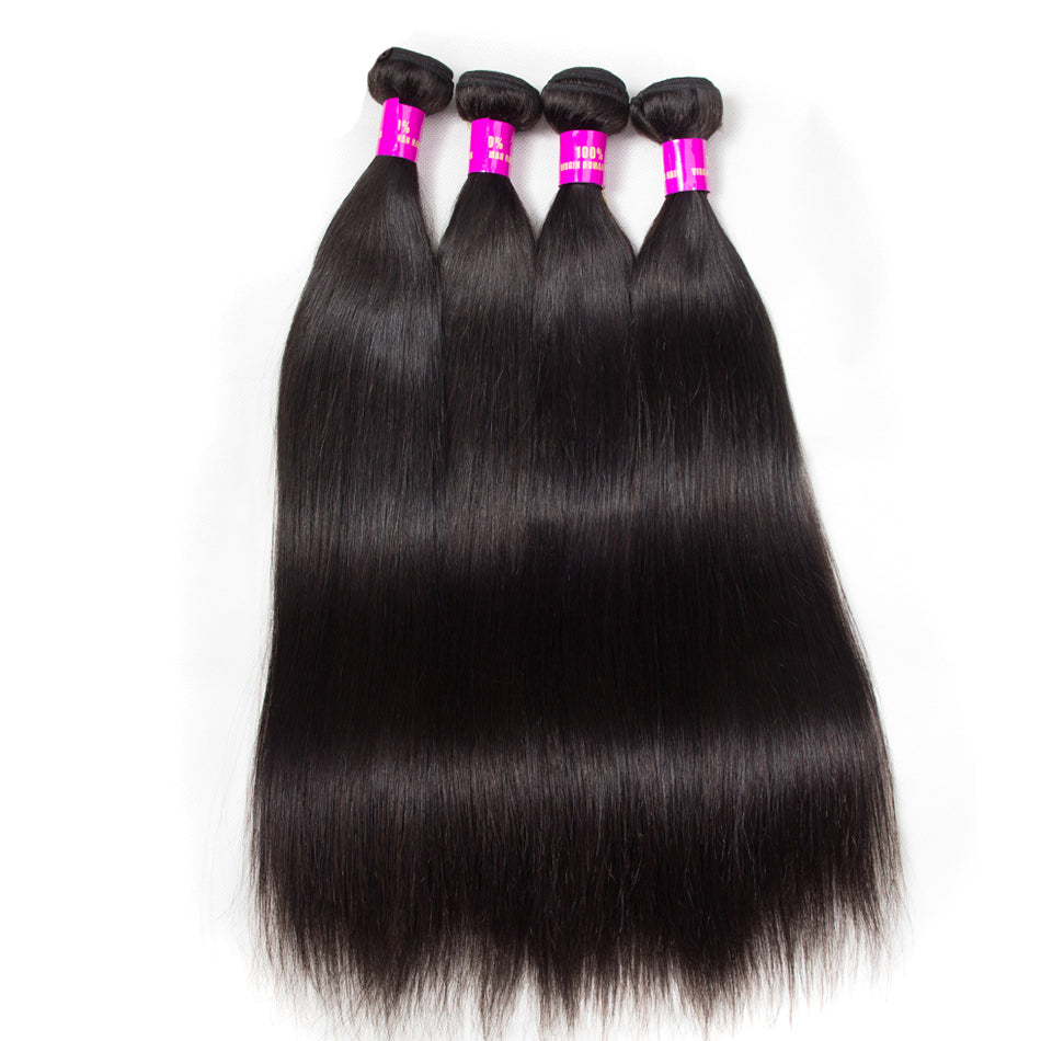 10A Brazilian Straight Hair 1/3/4 Bundles Deal 100% Remy Human Hair Weave