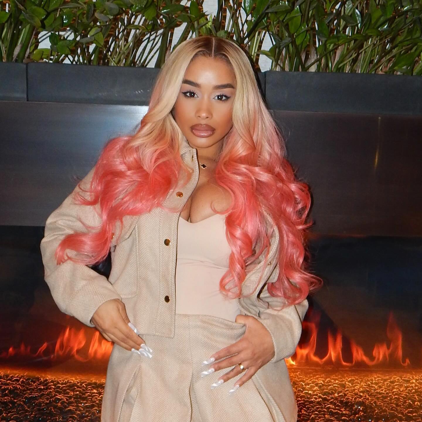 DreamDoll Inspired Ombre Pink Colored 13x6 Lace Front Human Hair Wigs