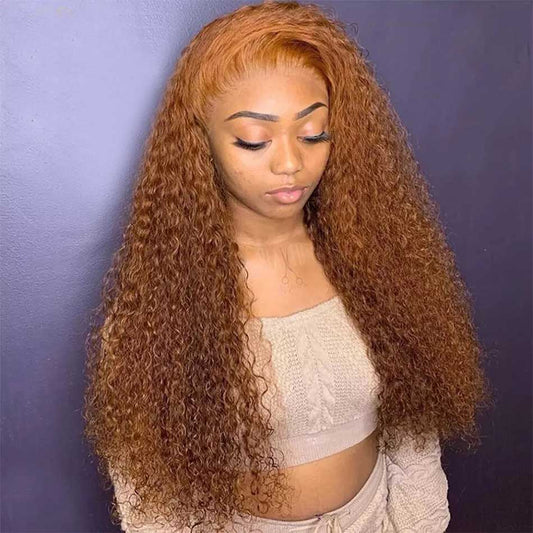 Ginger Colored 13x6 Lace Front Closure Wig 5x5 Glueless Ready To Wear Human Hair Wigs
