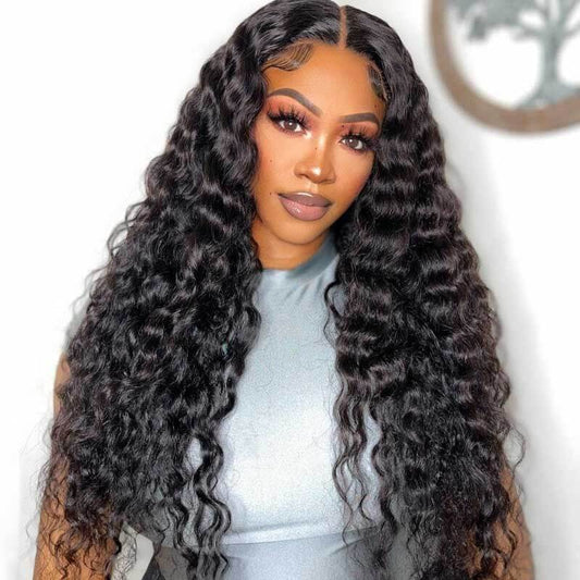 Premium 10A 210% Density 13x6 Lace Closure Wig 6x5 Glueless Loose Deep Human Hair Wigs