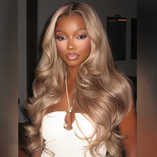 10A Raw 250% Density Professional Toned Ombre P10/613 Ash Blonde HD Transparent 13x6 Lace Front Human Hair Wig Body Wave