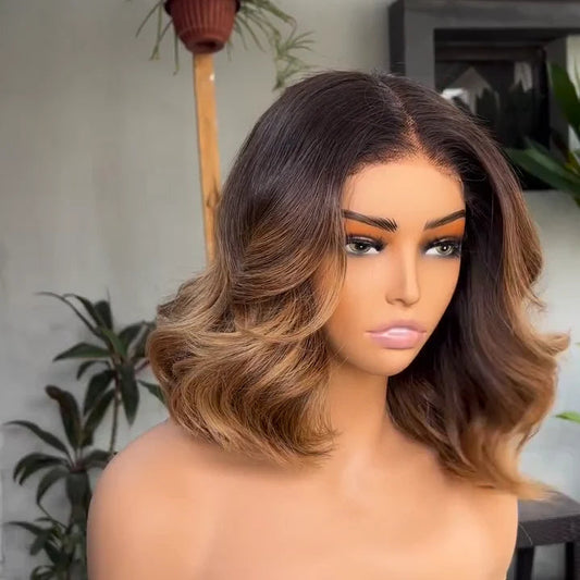 Classical T2/P4/30# Ombre Brown Colored Glueless Lace Wig Ready To Wear-015