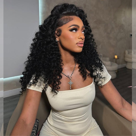 Wand Curl Lace Front Human Hair Wigs Glueless Wigs