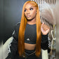 Customized Ginger Cuppa Colored 5x5 13x6 Lace Closure Front Wig  6x5 Ready Go Human Hair Wigs