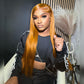 Customized Ginger Cuppa Colored 5x5 13x6 Lace Closure Front Wig  6x5 Ready Go Human Hair Wigs