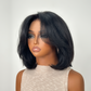 Natural Kinky Straight Layered Blowout 5x5 Bob Lace Wig