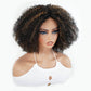 Natural Curly Highlight Brown Colored Seamless V-Part Wig-051