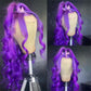 Purple Colored HD Transparent 13x6 Lace Front Human Hair Wig