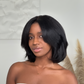 Natural Kinky Straight Layered Blowout 5x5 Bob Lace Wig