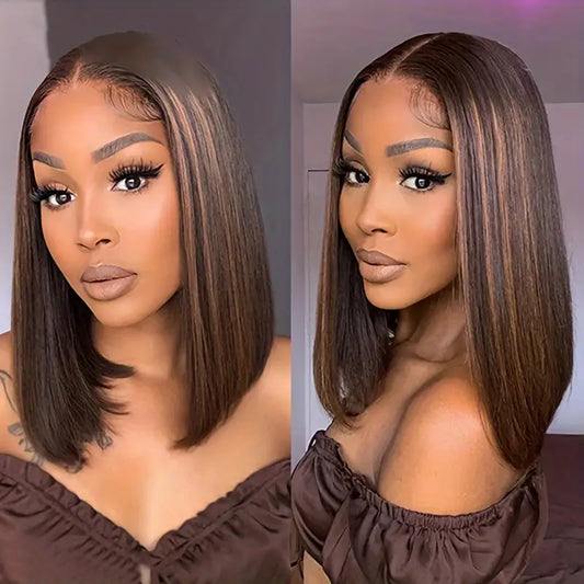Balayage 1B/30# Colored BOB HD Transparent 13x6 Lace Front Wig 5x5 Glueless Ready To Go Human Hair Wig