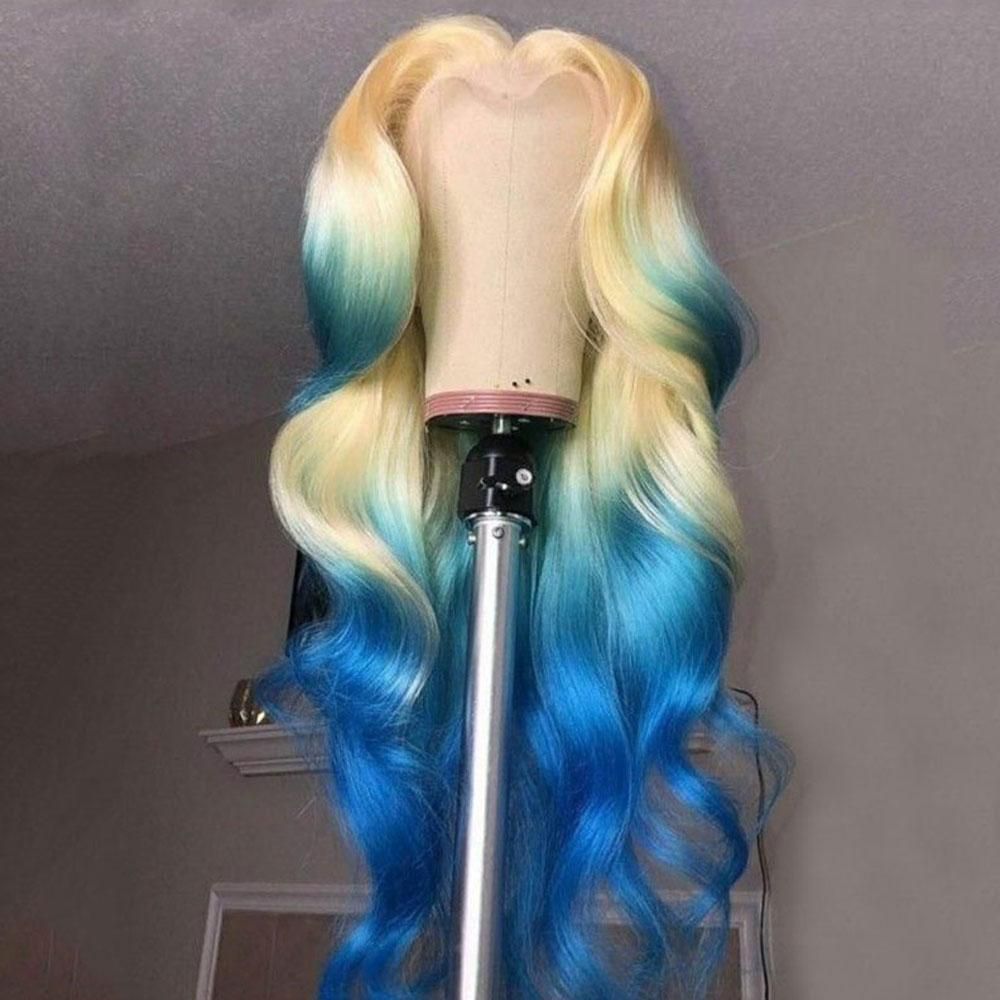 Ombre Blonde Colored 13x6 Lace Front Human Hair Wigs Body Wave