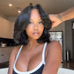 Natural Yaki Straight Layered Blowout 6x5 Glueless Bob Lace Wig-001