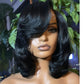 Trendy Side Part Layered Cut Blowout Bob Glueless Lace Wig