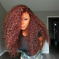 Reddish Brown Colored 13x6 Lace Front Closure Wig Curly 5x5 Ready To Go Human Hair Wigs