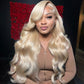 HD Transparent 13x4 13x6 613 Blonde Lace Front Human Hair Frontal Wigs Body Wave