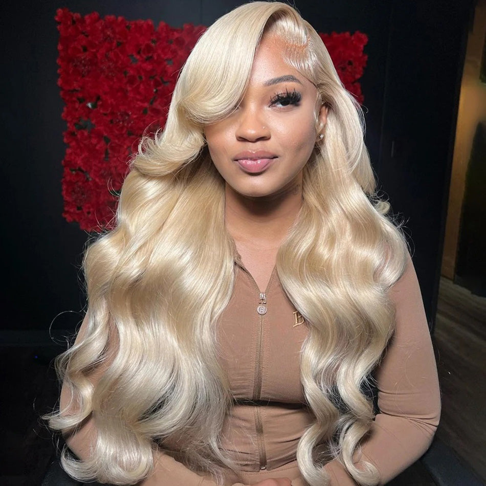 HD Transparent 13x4 13x6 613 Blonde Lace Front Human Hair Frontal Wigs Body Wave