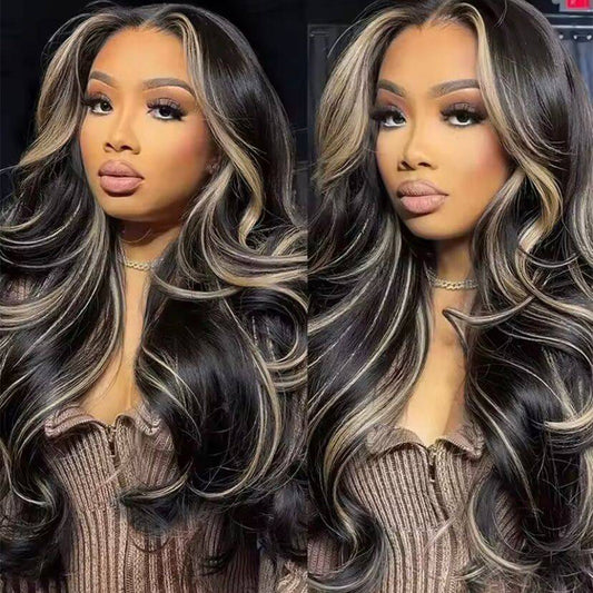 Premium 10A 210% Density Highlight 1B/27# Trendy Colored 6x5 Glueless 13x6 Lace Wig Ready To Wear Human Hair Wigs