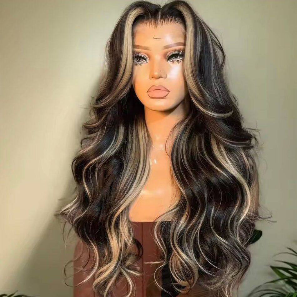 Premium 10A 210% Density Highlight 1B/27# Trendy Colored 6x5 Glueless 13x6 Lace Wig Ready To Wear Human Hair Wigs