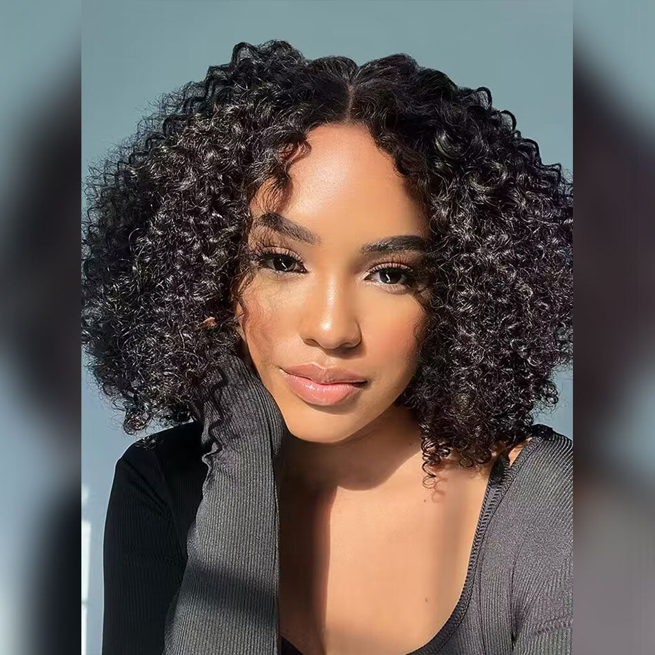 Premium 10A Pre Plucked 6x5 Glueless Lace Closure Wig Kinky Curly Ready To Wear Human Hair Wigs-064