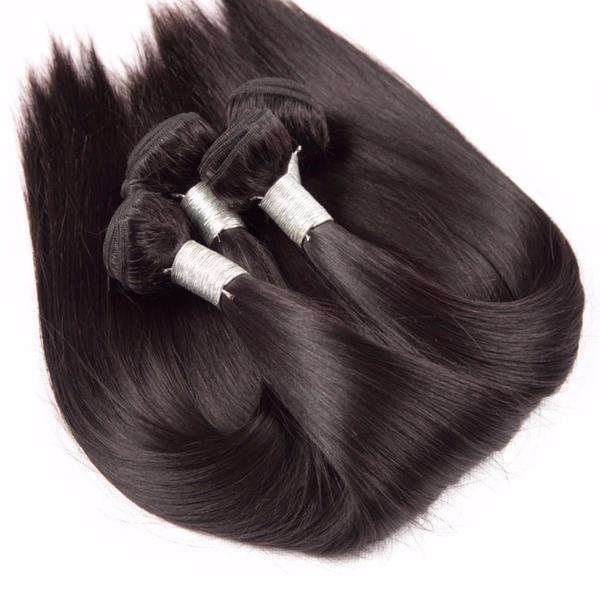 10A Straight Human Hair 3 Bundles With 13x4 Full Frontal Lace 100% Remy Human Hair