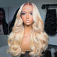 Ombre Blonde Colored HD Transparent 13x6 Lace Front Human Hair Wigs Brazilian Body Wave