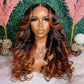Ombre Ginger Brown Colored 180% Density  13x6 Lace Front Closure Wig 5x5 Glueless Ready To Wear Human Hair Wigs