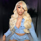 HD Transparent 13x4 13x6 613 Blonde Lace Front Human Hair Frontal Wigs Body Wave