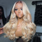 Ombre Blonde Colored HD Transparent 13x6 Lace Front Human Hair Wigs Brazilian Body Wave