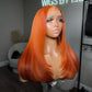 Hairstyle Works Orange Colored Elegant 13x6 Lace Front Wig 5x5 Glueless Lace Closure Ready To Wear Human Hair Wigs