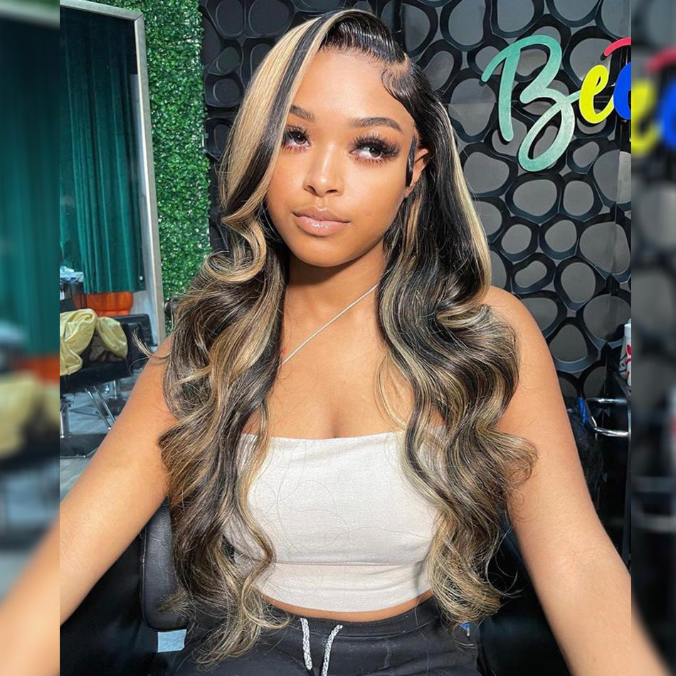 Highlight 1B/27# Trendy Colored 5x5 Glueless 5x5 13x6 Lace Front Closure Wig Ready To Wear Human Hair Wigs