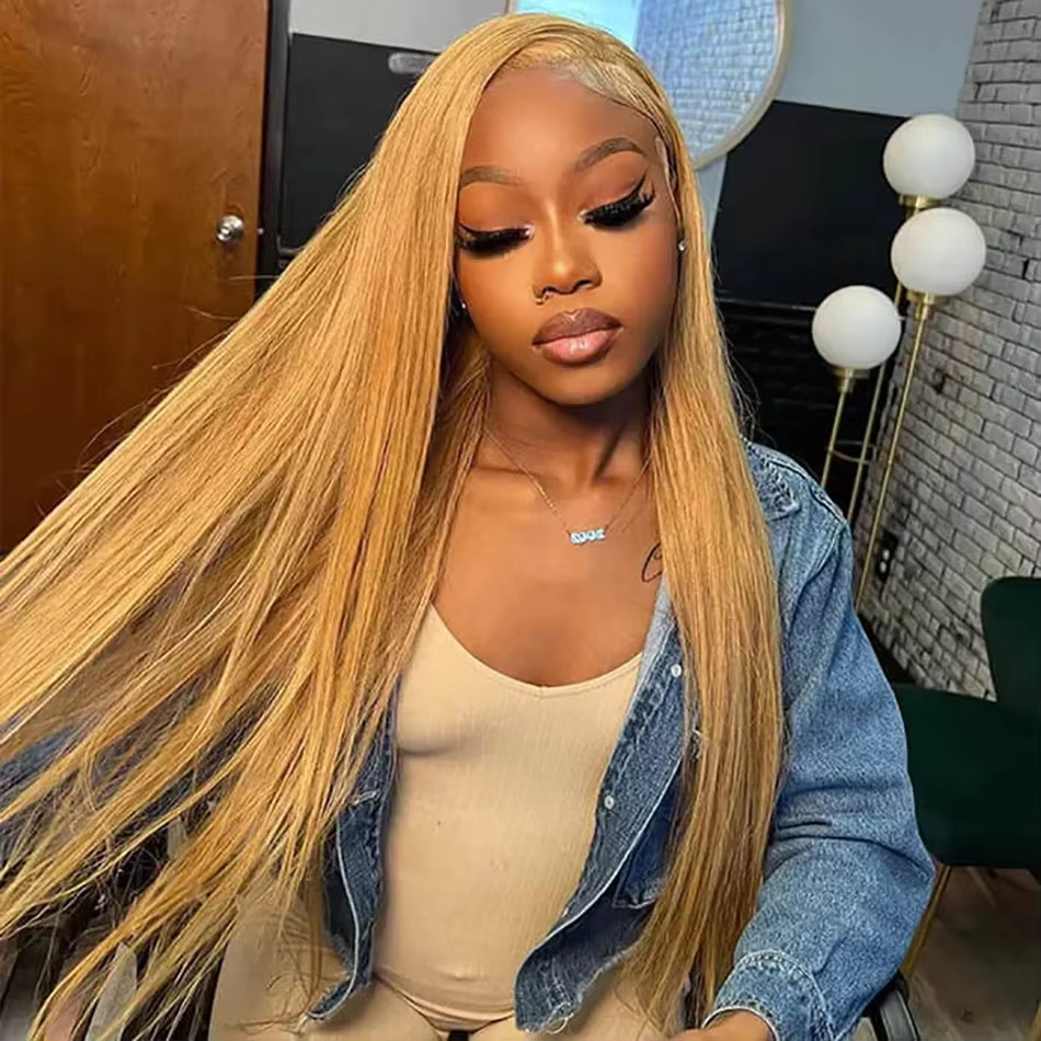 SUPER DEAL ! Honey Blonde Colored 13x6 Lace Front Human Hair Wigs