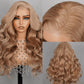 210% Density Customized Light Flaxen Brown Colored HD Transparent 13x6 Lace Front Human Hair Wig