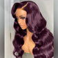 Dark Purple Colored  13x6 Lace Front Closure Wig 5x5 Glueless Ready To Go Human Hair Wig