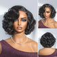 Side Part Roman Curls Bob Wigs Human Hair Glueless Lace Wig Lady Wig