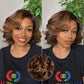 Side Part Roman Curls Bob Wigs Human Hair Glueless Lace Wig Lady Wig