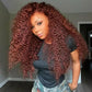 Reddish Brown Colored 13x6 Lace Front Closure Wig Curly 5x5 Ready To Go Human Hair Wigs