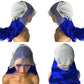 210% Density Klein Blue Colored 13x6 HD Transparent Lace Front Human Hair Wigs