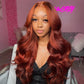 Copper Colored 13x6 Lace Front Closure Wig 5x5 Glueless Ready To Wear Human Hair Wigs
