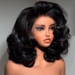 Chic Side Part Layered Cut Glueless Lace Human Hair Wigs-013