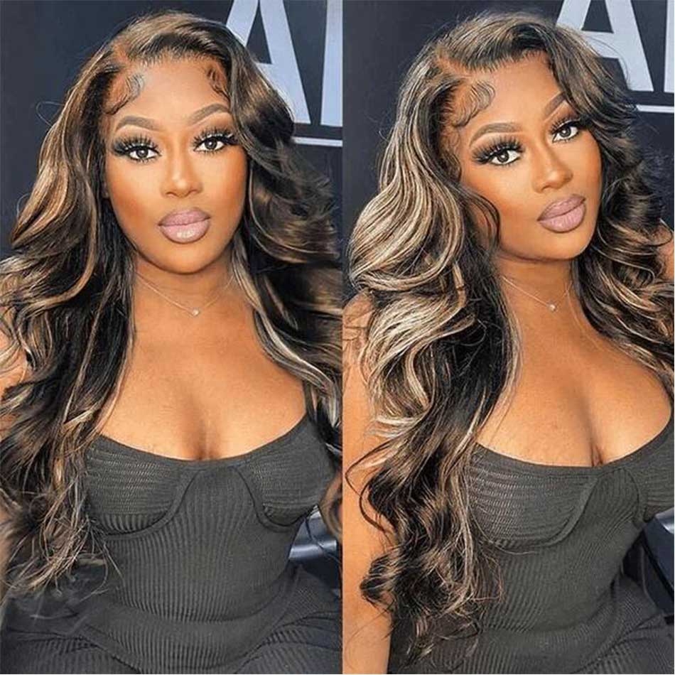 Highlight 1B/27# Trendy Colored 5x5 Glueless 5x5 13x6 Lace Front Closure Wig Ready To Wear Human Hair Wigs
