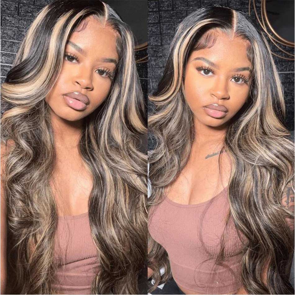 Highlight 1B/27# Trendy Colored 5x5 Glueless 5x5 13x6 Lace Front Closure Wig Ready To Wear Human Hair Wigs