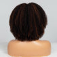 Natural Curly Highlight Brown Colored Seamless V-Part Wig