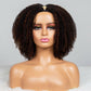 Natural Curly Highlight Brown Colored Seamless V-Part Wig