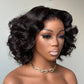 Bouncy Loose Wave Glueless Lace Human Hair Bob Wigs-004