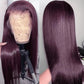 Dark Purple Colored  13x6 Lace Front Closure Wig 5x5 Glueless Ready To Go Human Hair Wig